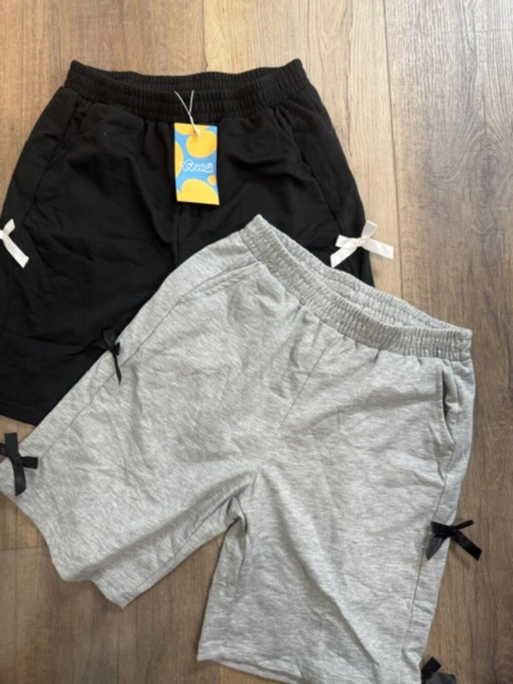 New 2 Pair Girls Shorts Yoovvi Gray & Black Casual Shorts Size 11-12Y